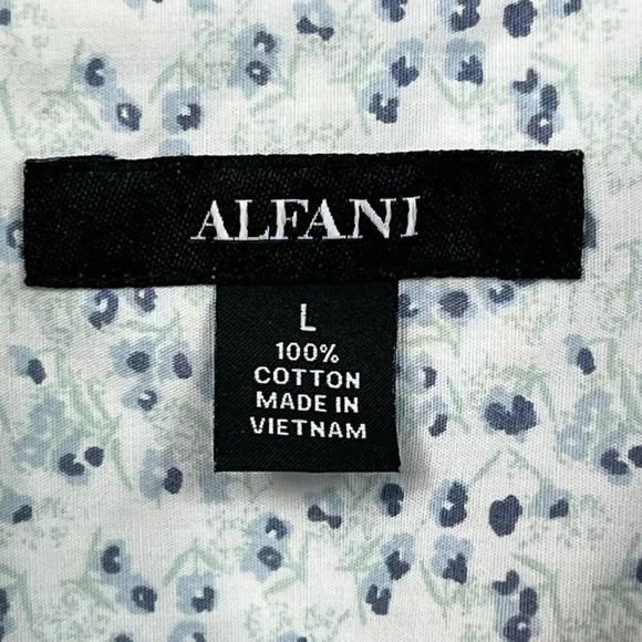 Alfani Floral Print Long Sleeve Button Up Shirt Mens Size Large Cotton NWT - Picture 6 of 9